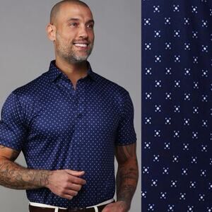 Collars and Co Dress Collar Polo Relaxed Fit 2XL Navy Pebble Beach 5 Diamond